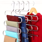 Stainless Steel Metal S-Shape 5 Layers Trouser Pants Saree Hanger - Image 2