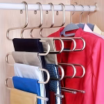 Stainless Steel Metal S-Shape 5 Layers Trouser Pants Saree Hanger - Image 5