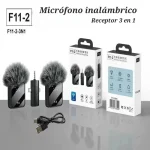 F11 2 Dual Wireless Microphone For iPhone , Android and Camera