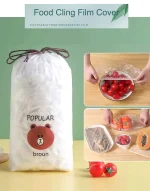 100Pcs Disposable Plastic Wrap Food Cover - Image 4